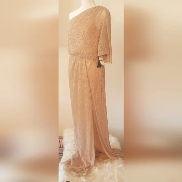 Adriana Papell Formal Metallic Mesh Gown - Picture 3 of 6